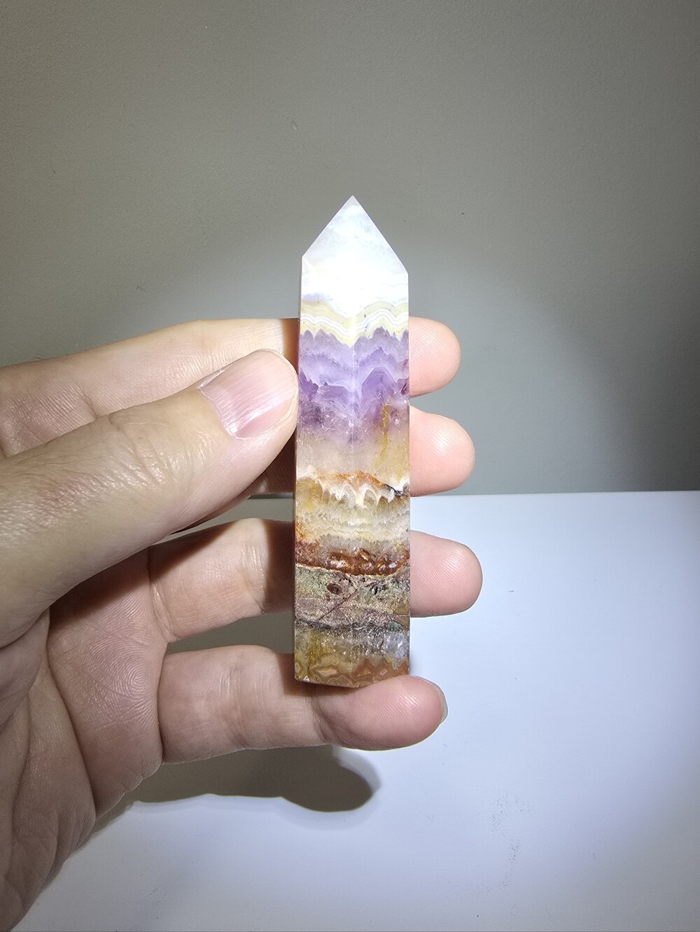 Amethyst Lace Agate Crystal Tower #C - Picture 4 of 5